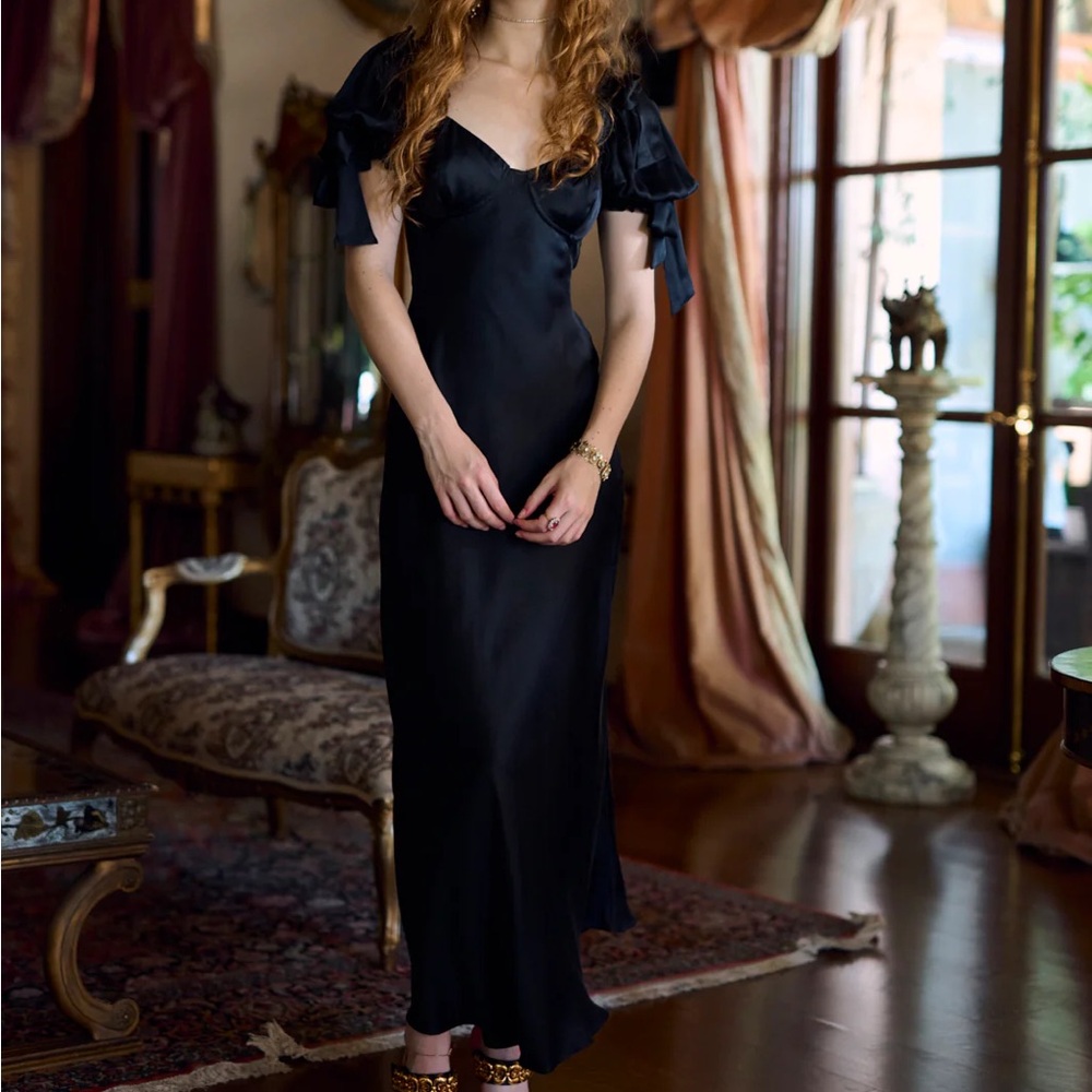 The Raven Poet Slip Dress Black Large Selkie